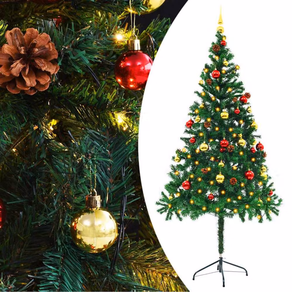 Berkfield Home Pre-lit Artificial Christmas Tree with Baubles, Green, Height: 180 cm – 2
