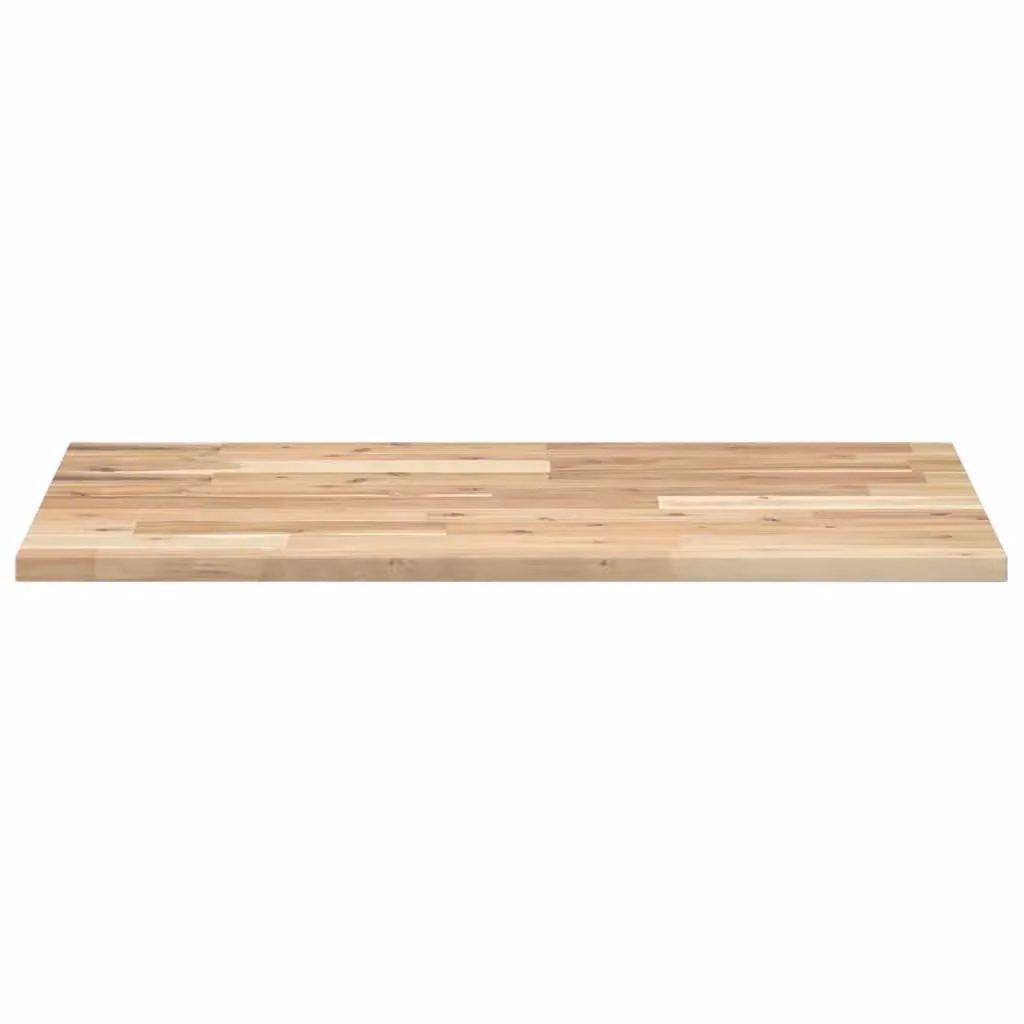 Berkfield Home Untreated Solid Acacia Wood Bathroom Vanity Countertop, Brown, W: 100 cm, D: 50 cm, H: 2 cm – 2