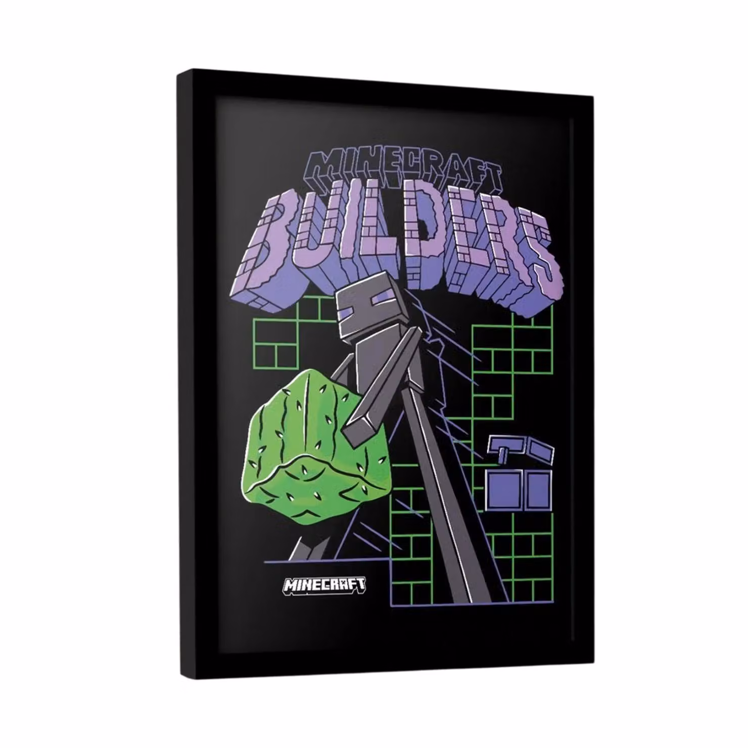 Minecraft Builders Multicolour Framed Paper Poster in Jet Black – 2
