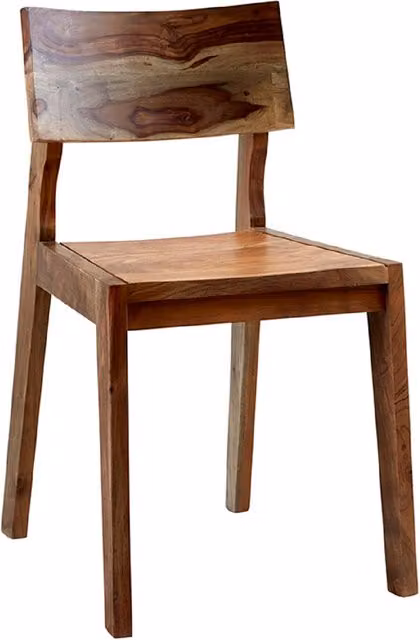 IH Design Retro Acacia Wood and Metal Dining Chairs Set of 2 in Brown and Grey
