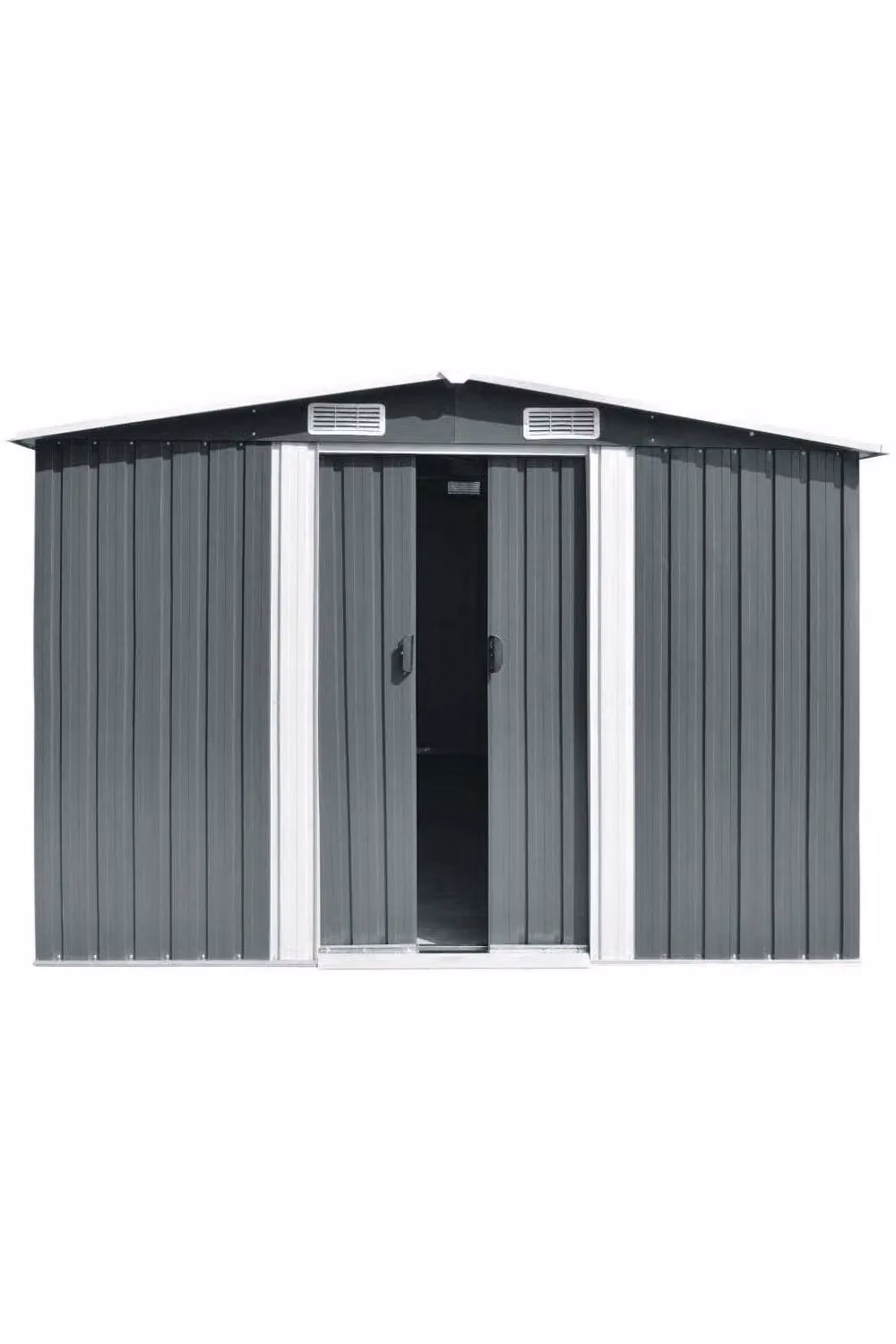Garden Sanctuary Large Black Steel Apex Garden Storage Tool Shed W/D/H: 377 x 312 x 202 cm – 2