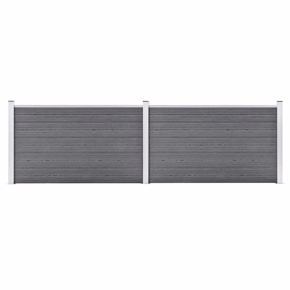 Berkfield Home Durable WPC Garden Fence, Grey, W: 353 cm, H: 106 cm – 1