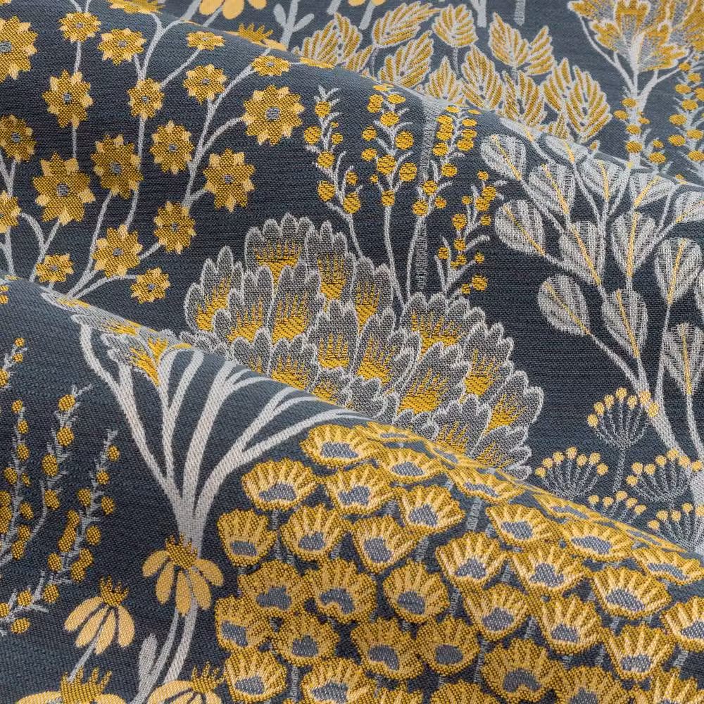 Wylder Ophelia Blue Floral Room Darkening Pencil Pleat Curtain Pair, Width: 168 cm, Drop: 229 cm – 5