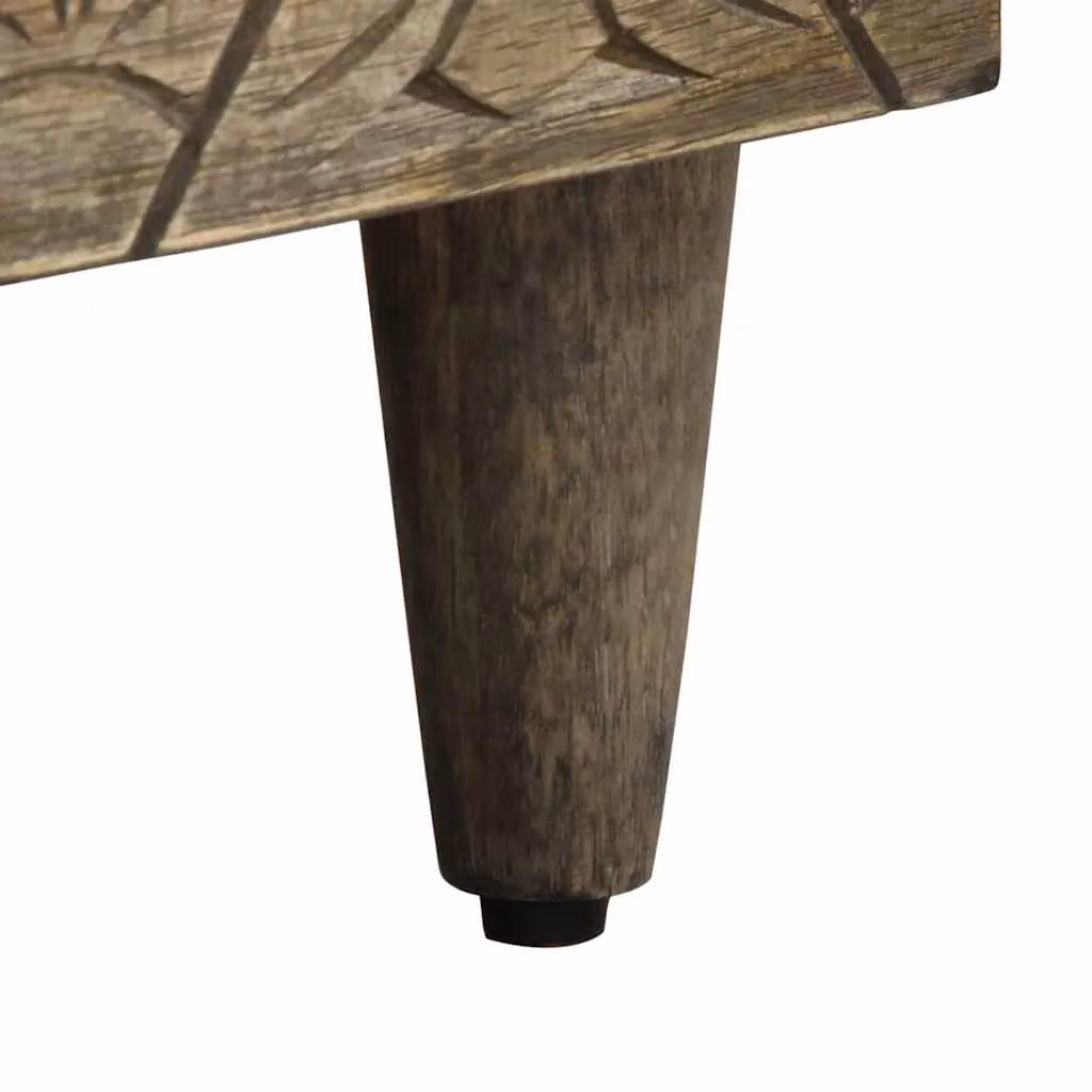 Berkfield Home Light Grey Mango Wood Bedside Cabinet W/D/H: 40 x 33 x 46 cm – 6