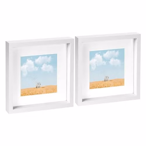 Nicola Spring White Square 3D Box Photo Frame Pack of 2