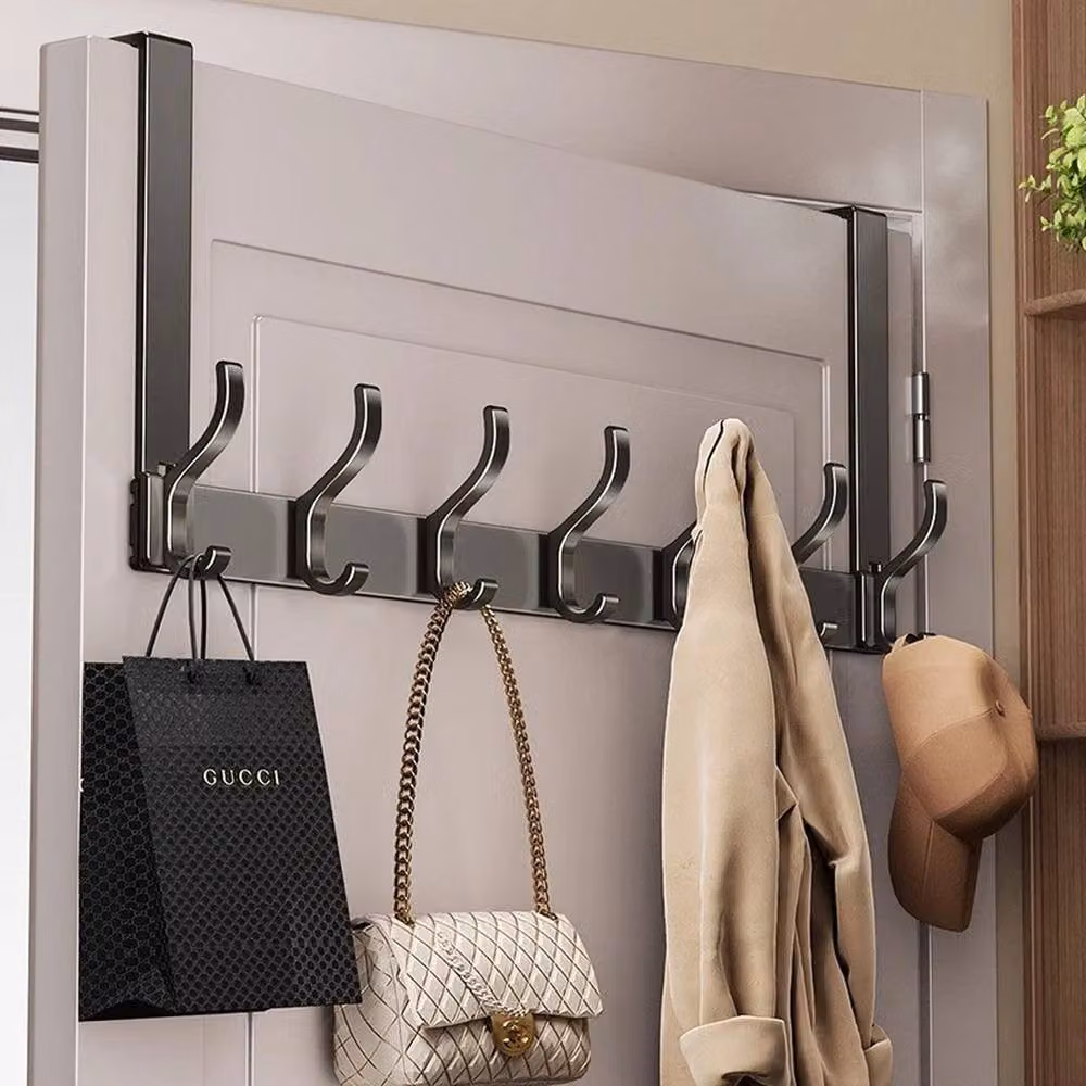 SPETLEK Over The Door Hanger with 14 Metal Hooks in Black – 5