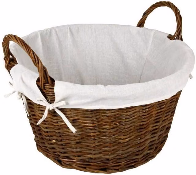 Hearth and Home Brown Open Weave Rattan Log Basket with Handles