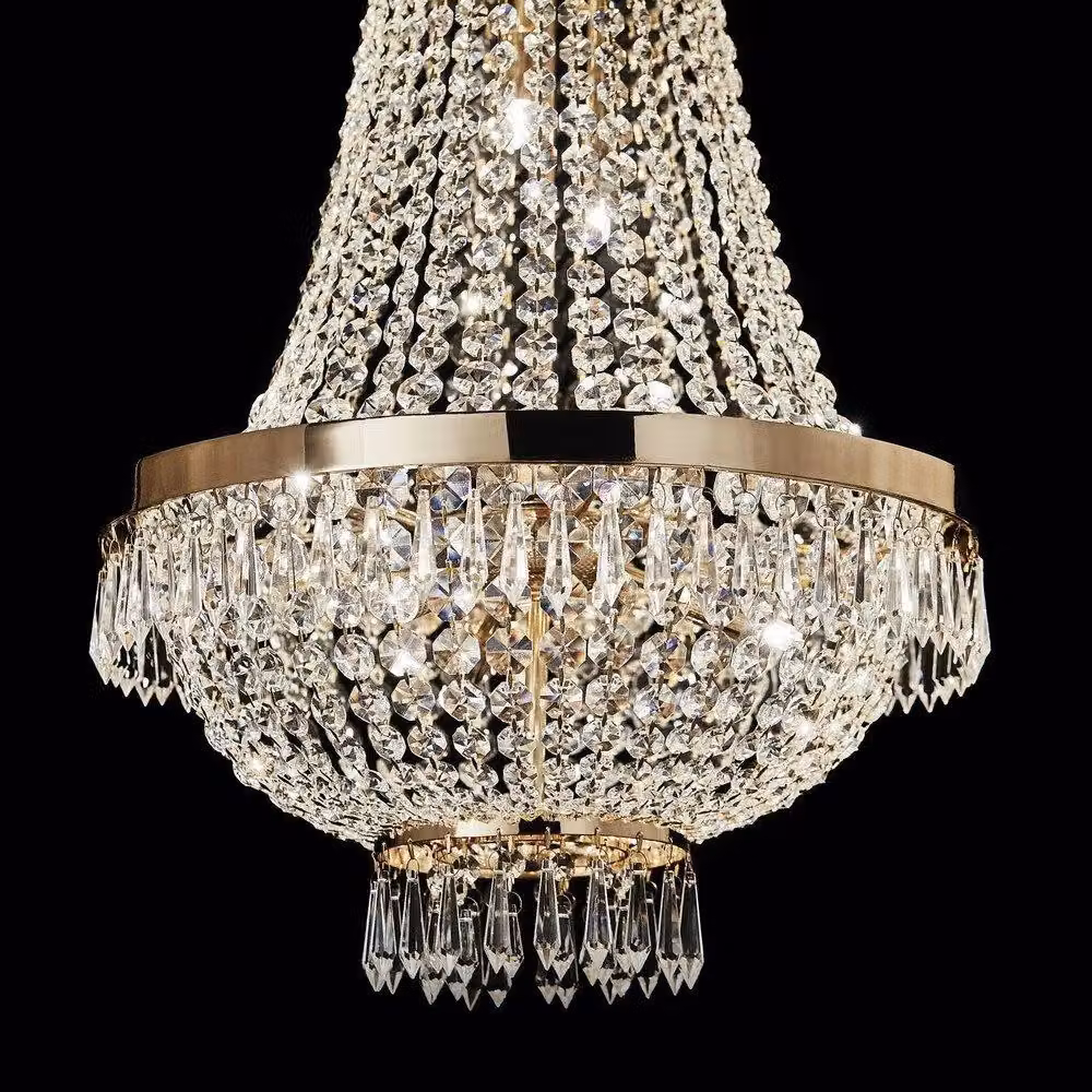 Netlighting Caesar 6 Light Crystal Chandelier in Gold Finish with G9 Bulbs – 2
