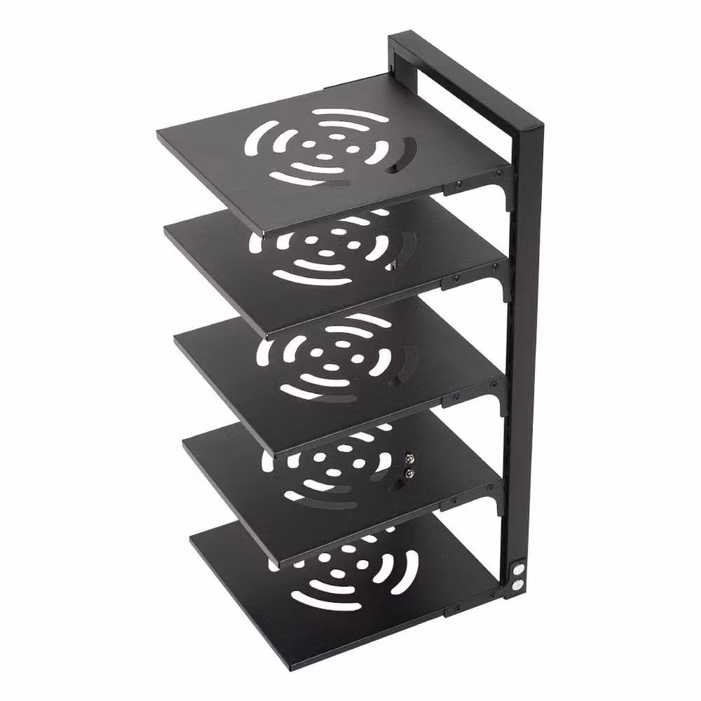 Kelvenix 5 Tier Adjustable Freestanding Metal Pan Organiser in Black W/D/H: 53.0 x 26.0 x 23.0 cm – 3