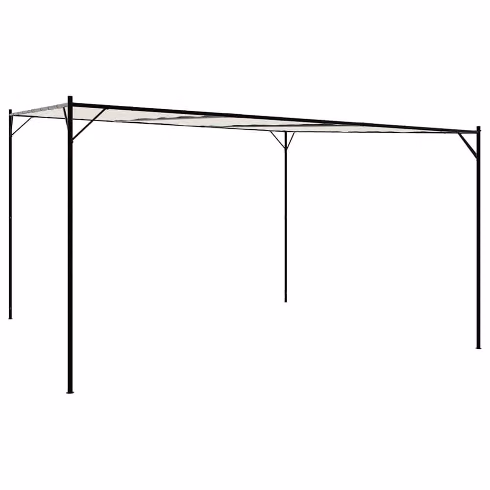 Berkfield Home White Pent Gazebo with Steel Frame and 180 g/m² Polyester Fabric, W/D/H: 4 x 4 x 2.2 m – 2