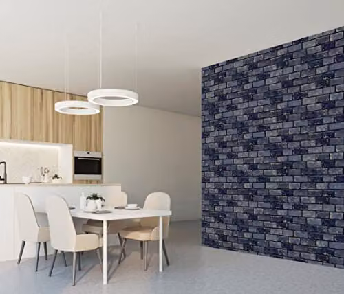 Arthouse Metallic Brick Navy and Gold Abstract Wallpaper, W: 53 cm x L: 1005 cm – 3