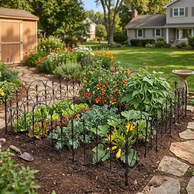 Mountview 5-Piece Black Rustproof Metal Outdoor Dog Fence for Gardens – 1