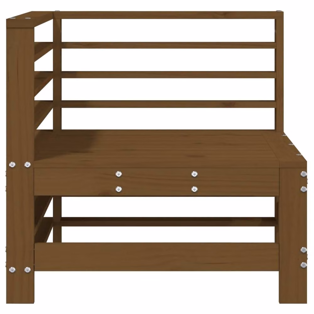 Berkfield Home Beautiful Garden Corner Sofa Set in Honey Brown Solid Pine Wood – 4