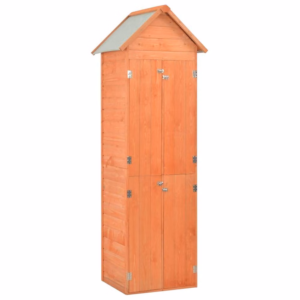 Berkfield Home Garden Storage Shed in Brown Wood with Internal Shelving, W/D/H: 71 x 60 x 213 cm – 2