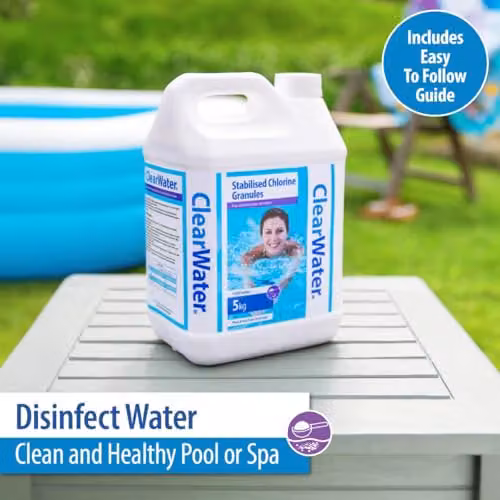 Clearwater Fast Dissolving Chlorine Granules for Hot Tubs and Pools, 5kg – 3
