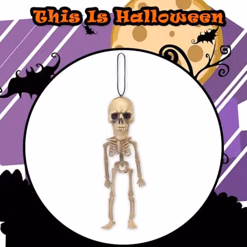 VFM e-Store Halloween Skeleton Big Head Decoration with Red LED Eyes in White – 8