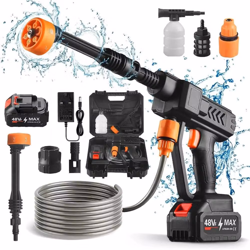 NESTLUNE 2 Battery Cordless High Pressure Car Water Jet Washer in Black – 5