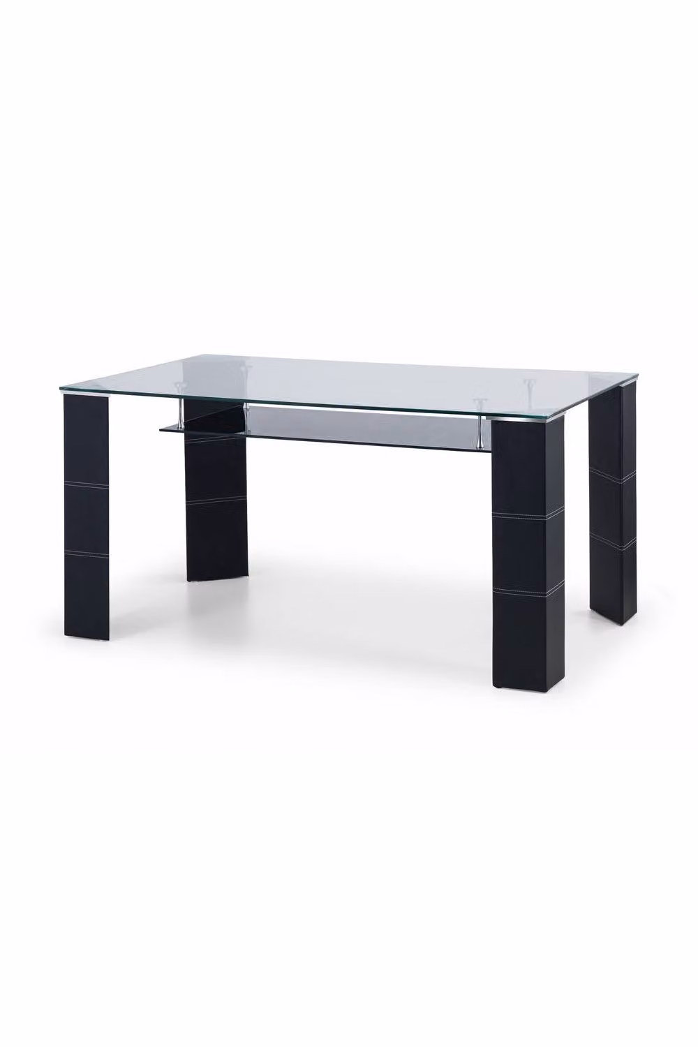 Julian Bowen Greenwich Rectangular Glass Top Dining Table in Black and Transparent, W/D/H: 150 x 90 x 75 cm – 3