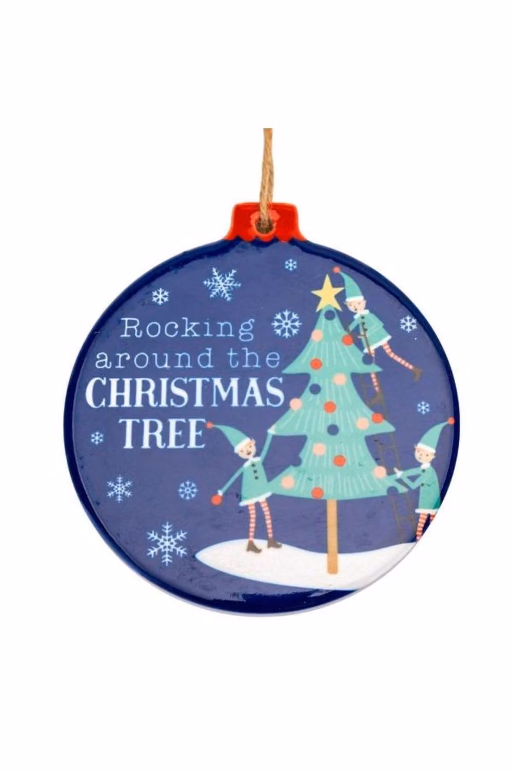KDMD Rocking Around the Christmas Tree Blue Ceramic Hanging Bauble 5 Pack – 2