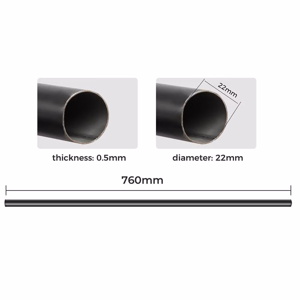 Marlow Black Steel Extendable and Adjustable Curtain Rod Set with Quiet Operation – 4
