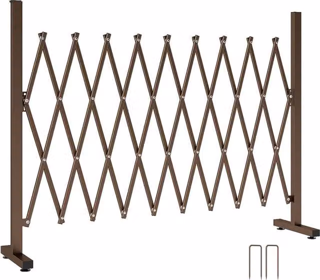 Outsunny Aluminium Alloy Movable Pet Safety Fence, Brown, W: 250 cm, H: 100 cm