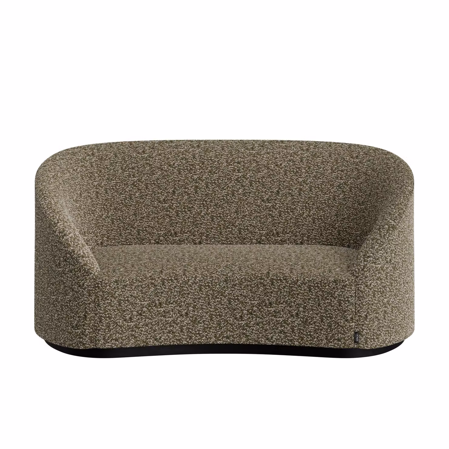Dôme Deco CURVE Brown Velvet Upholstered Sofa with Matching Ottoman and Solid Beech Wood Frame W/D/H: 180 x 90 x 100 cm