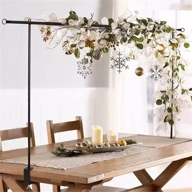 Nordara Adjustable Over Table Rod Stand 47-98 inch Black Metal with Clamps – 1
