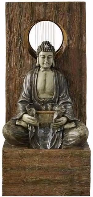 Altico Garden Products Ltd Halo Buddha Water Feature, Brown, W: 69 cm, D: 56 cm, H: 152 cm – 1