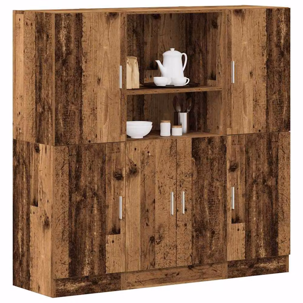 Berkfield Home 3 Piece Brown Rustic Kitchen Cabinet Set in Engineered Wood – 2
