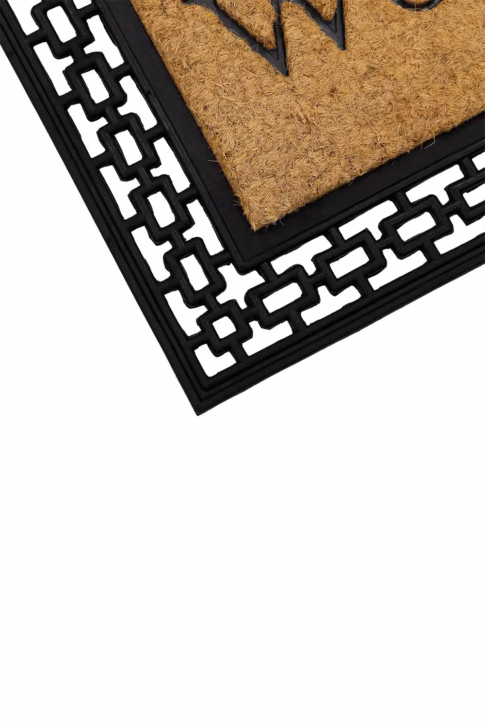 JVL Mila Embossed Coir and Rubber Tuffscrape Doormat in Brown and Beige, W: 45 cm, D: 75 cm – 8