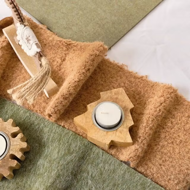 Melody Maison Beige Wool Table Runner