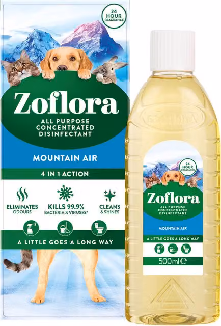 Zoflora Fresh Home Odour Remover Disinfectant in Mountain Air, Transparent