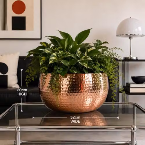 Leaf Rectangular Metal Tabletop Planter in Rustic Bronze, W/D/H: 32 x 20 x 20 cm – 2