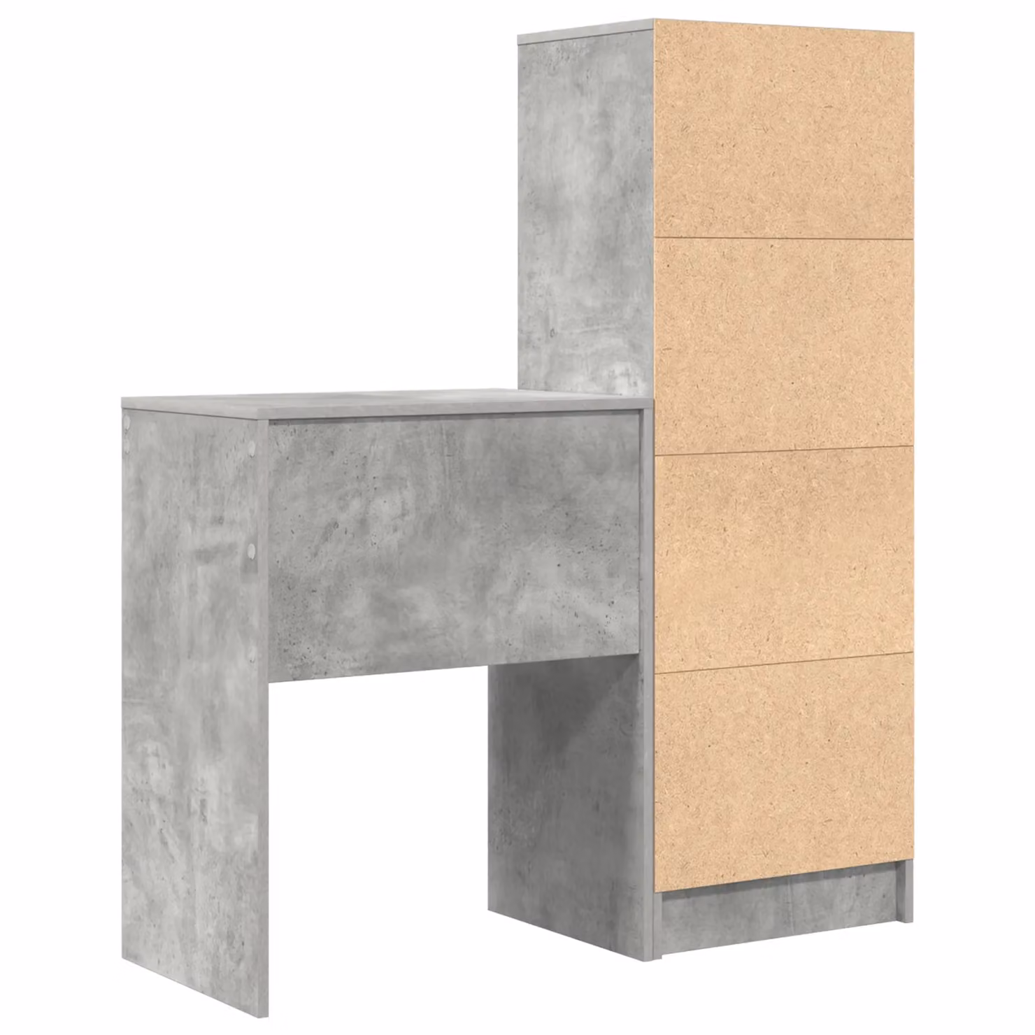 Berkfield Industrial Writing Desk with Storage in Concrete Grey Engineered Wood – 4