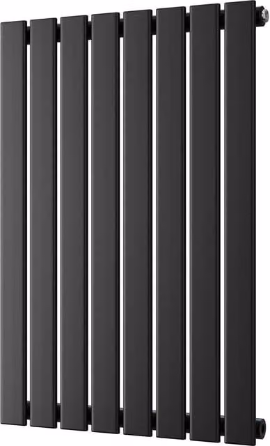 UK Radiators Typhoon Black Flat Tube Horizontal Designer Radiator, W: 54.4 cm, H: 80.0 cm