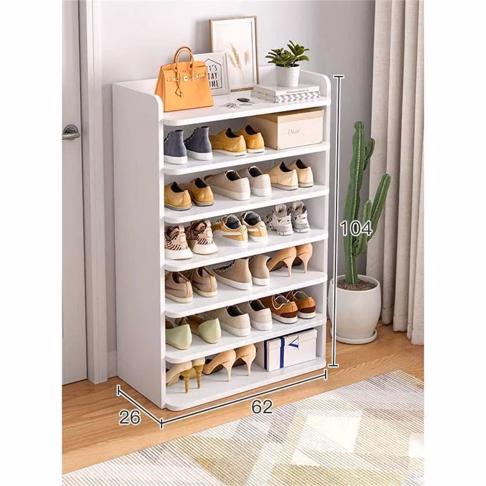 Nordara 7 Tier Wooden Shoe Rack Storage Organiser in White – 4