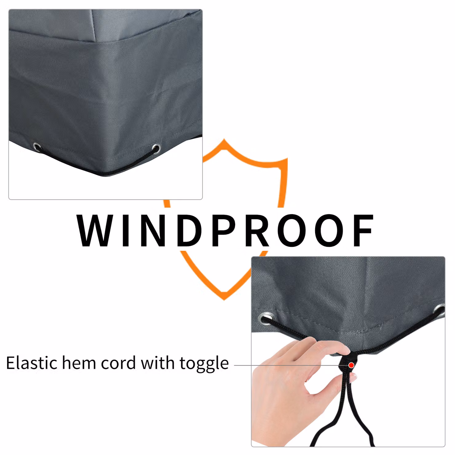 Outsunny Grey Rectangular Armchair Protection Cover, Water Repellent 600D Oxford Polyester, W: 200 cm, D: 86 cm, H: 82 cm – 4