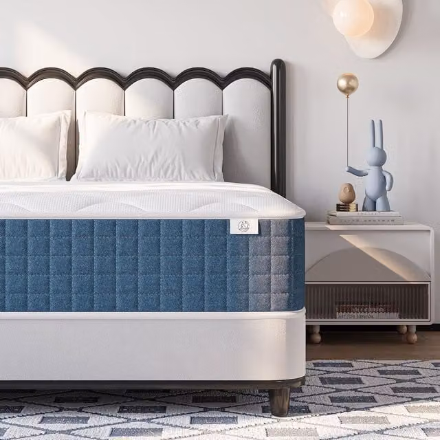 Dprodo Medium Firm Hybrid Mattress with Memory Foam and Knit Fabric in White, W/D/H: 140 x 200 x 25 cm