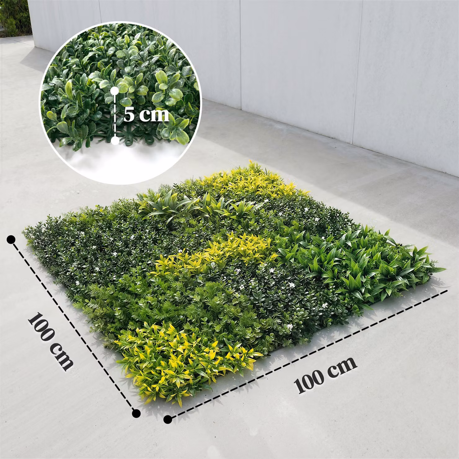 Outsunny Artificial Plant Wall Panel Green Floral Grass Backdrop, W/H: 100 x 100 cm – 3