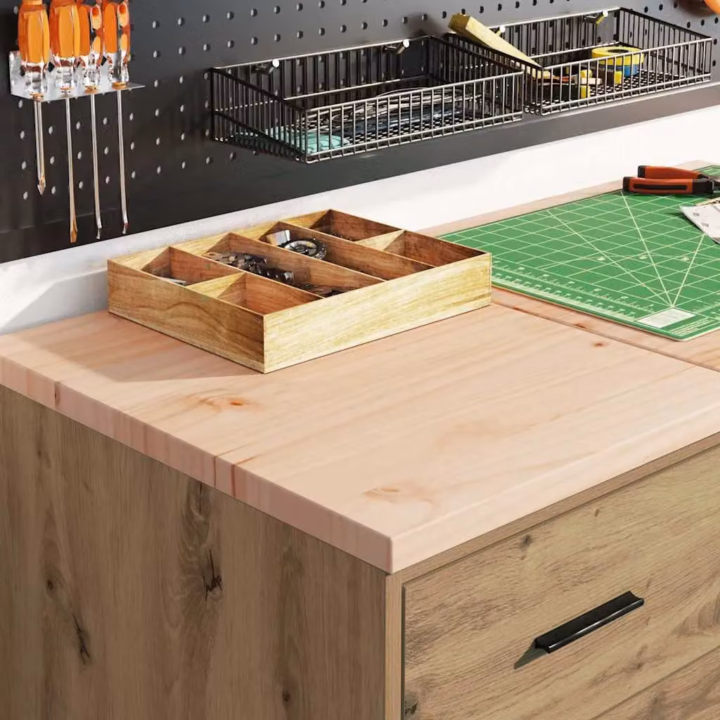 Berkfield Home Artisan Oak Garage Storage Cabinet in Brown, Solid Wood Pine, W/D/H: 40 x 51 x 85 cm – 2