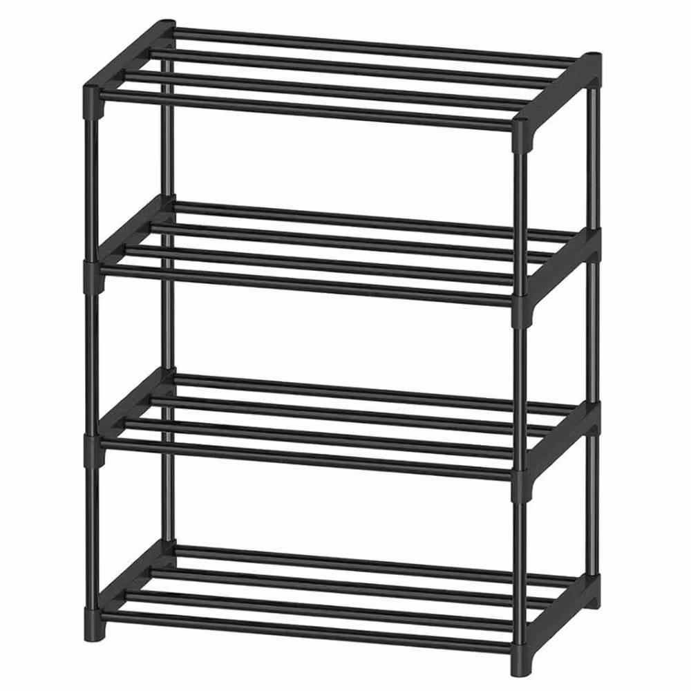 FORGEVIO 4 Tier Metal Shoe Rack Organiser in Matt Black – 2