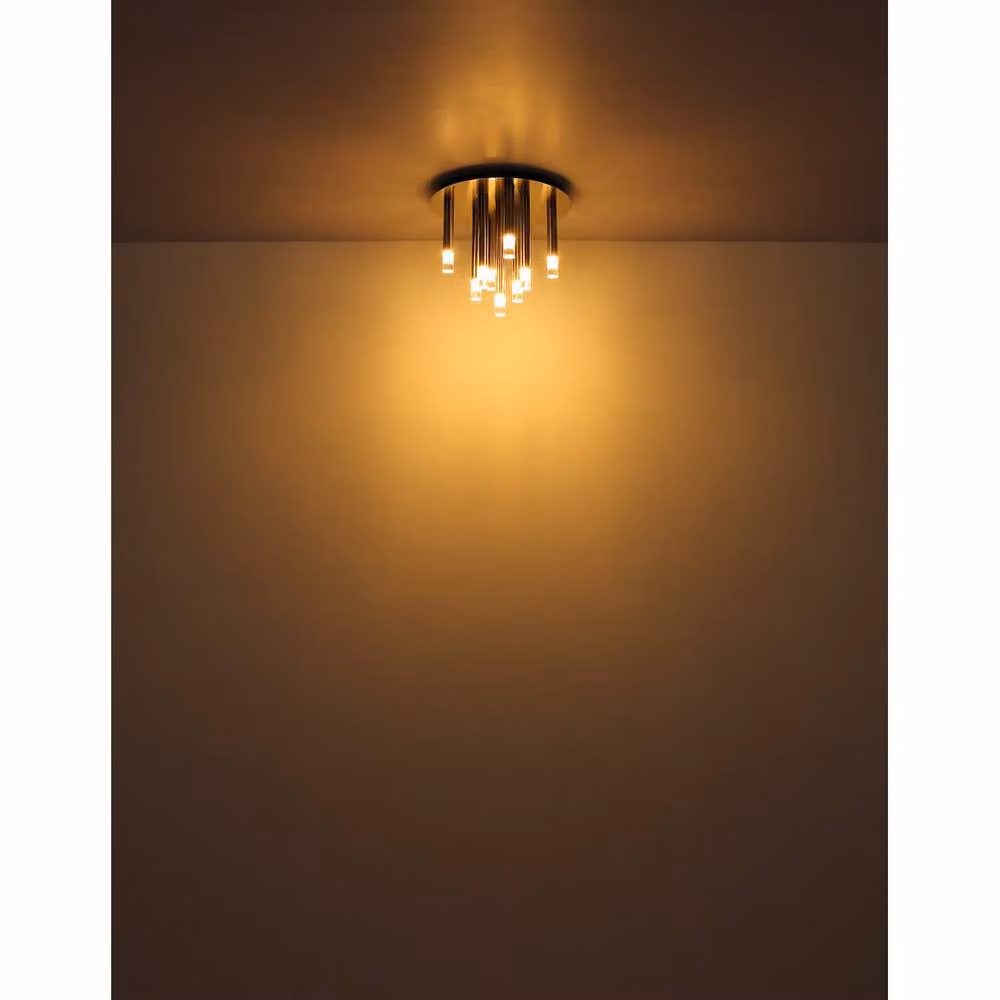 Globo Lighting Modern Semi Flush Ceiling Lamp in Grey and Silver with 9x G9 Bulbs, Height: 29.6 cm – 6
