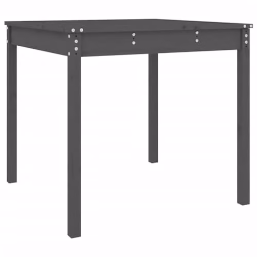 vidaXL Grey Square Garden Table in Solid Pine Wood W/D/H: 82.5 x 82.5 x 76 cm
