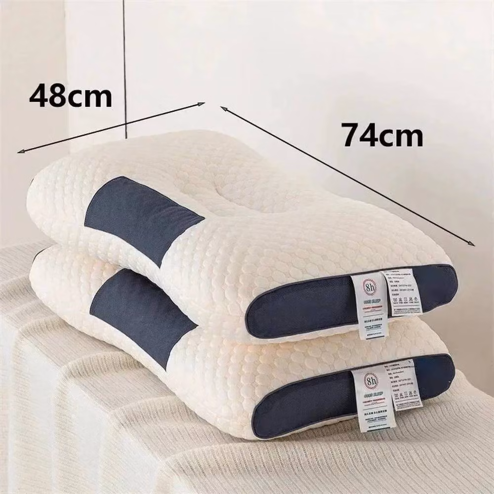 PAWNORA White Cervical Memory Foam Pillow, W: 74 cm, H: 48 cm – 2