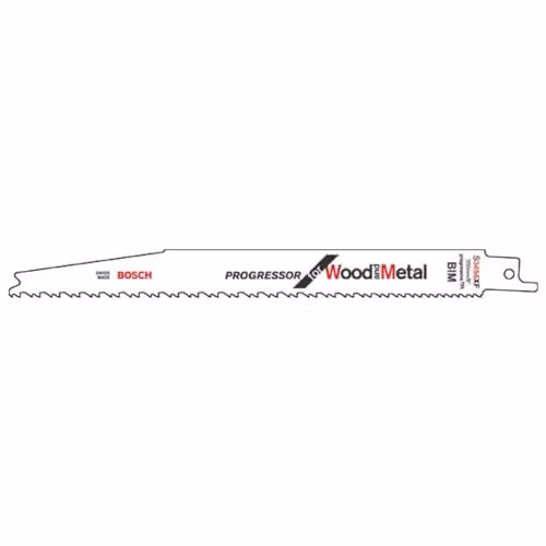 Bosch Professional 5-Piece Sabre Saw Blade Set S 3456 XF Progressor for Wood and Metal, Length: 200 mm