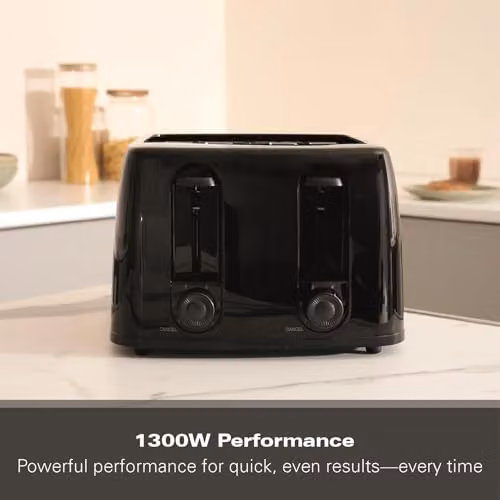 Hamilton Beach Essentials 4 Slice Toaster, 1300W, Black – 3