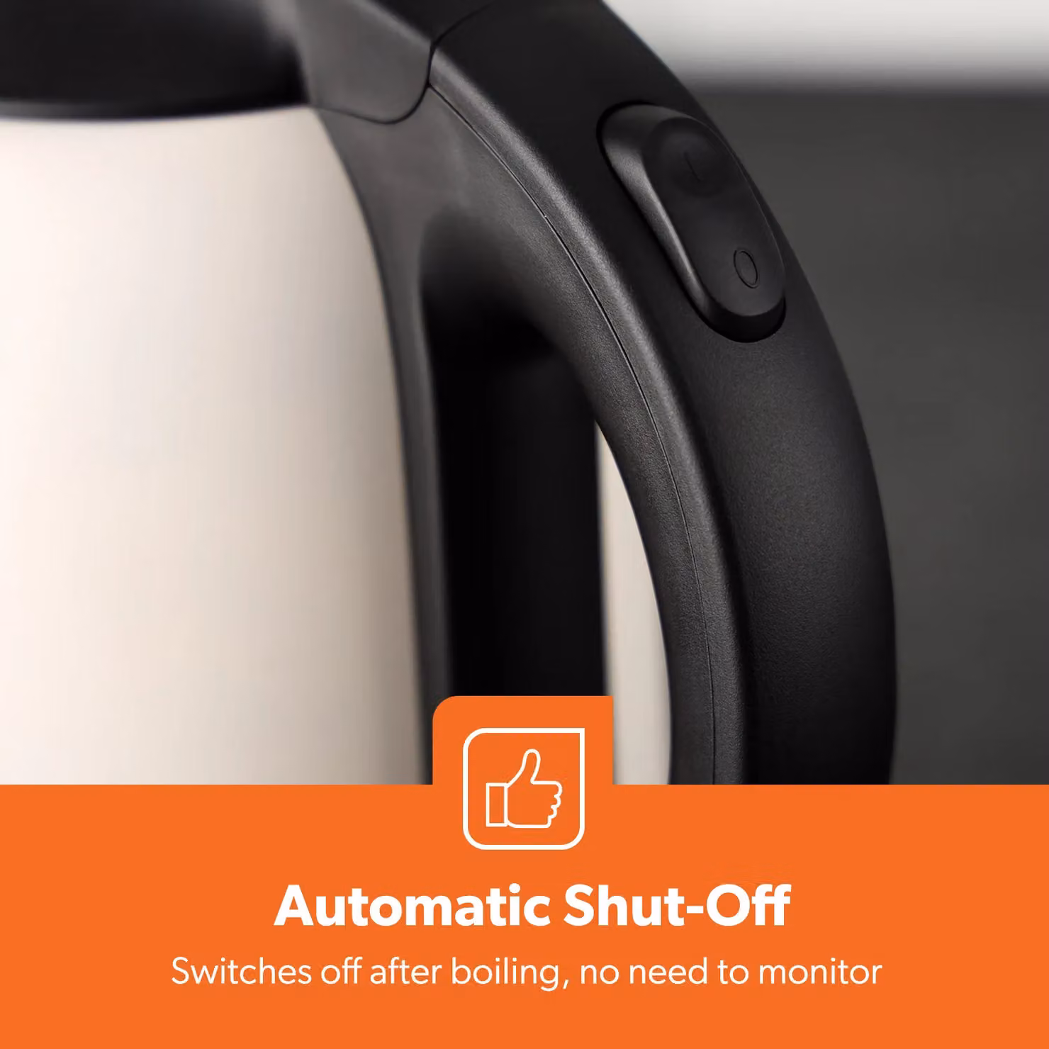 Geepas 1.8L Cordless Stainless Steel Rapid Boil Jug Kettle with Auto Shut-off, 1800W, Cream and Black – 4