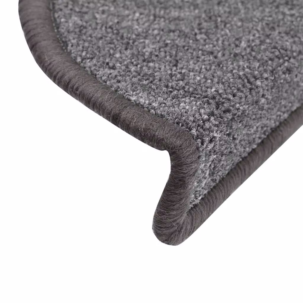 Berkfield Home Self-Adhesive Stair Mats, 10 Pack, Dark Grey, W: 56 cm, D: 17 cm, H: 3 cm – 3