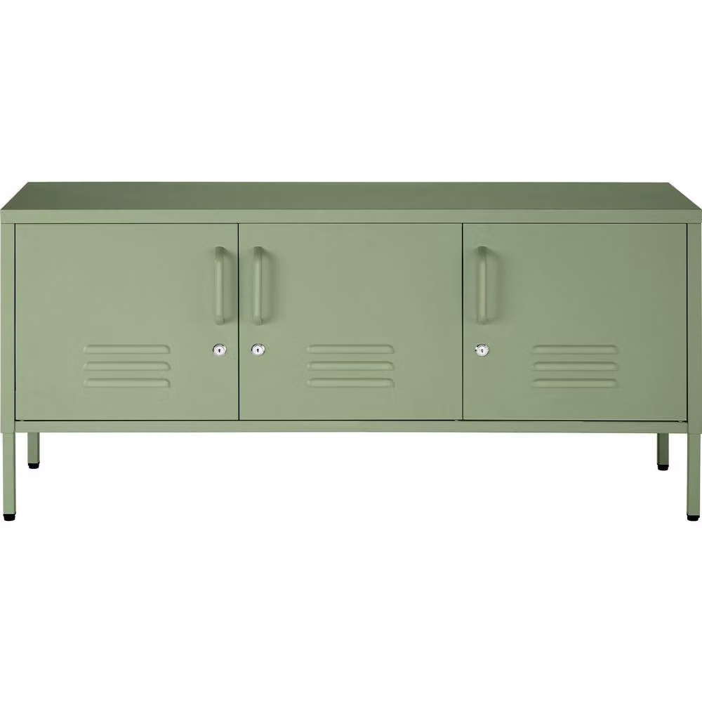 tectake Baker Sideboard in Matt Pale Green with Lockable Doors and Cable Management – 2