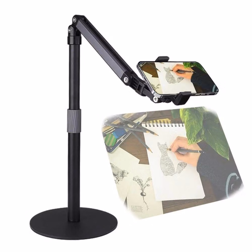 FLAVORA Universal Overhead Table Mobile Phone Stand in Black – 2